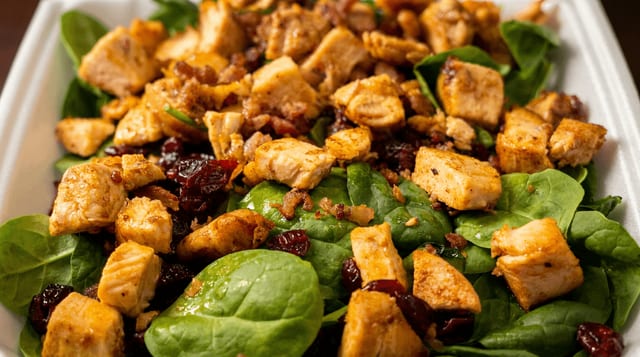 Bacon, Chicken & Spinach Salad.